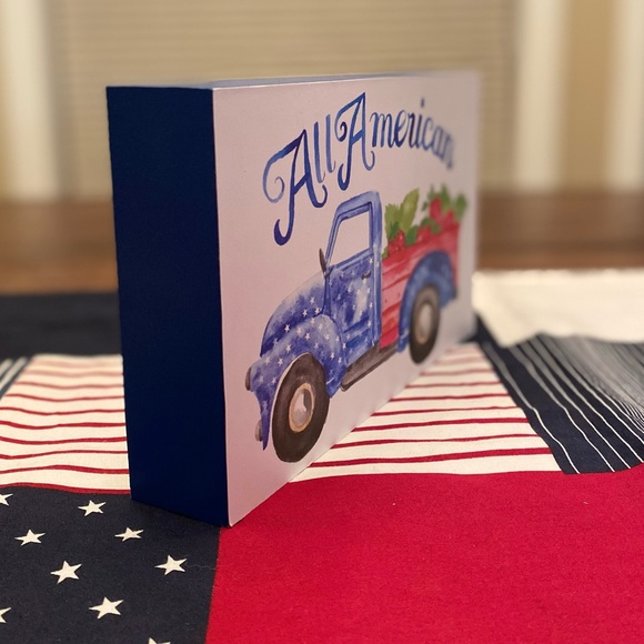 Patriotic Farmhouse Strawberry Truck Sign & Patriotic Strawberry Truck Notepad - Picture 4 of 16